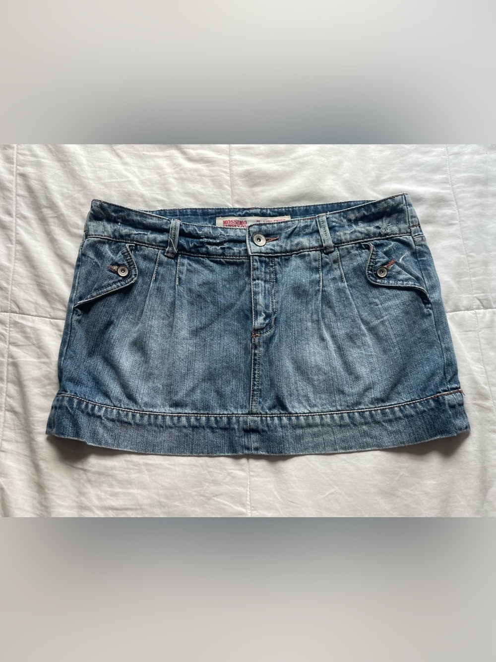 Mossimo Supply Y2K Low Rise Micro Mini Denim Skirt 10 2000s McBling Going Out